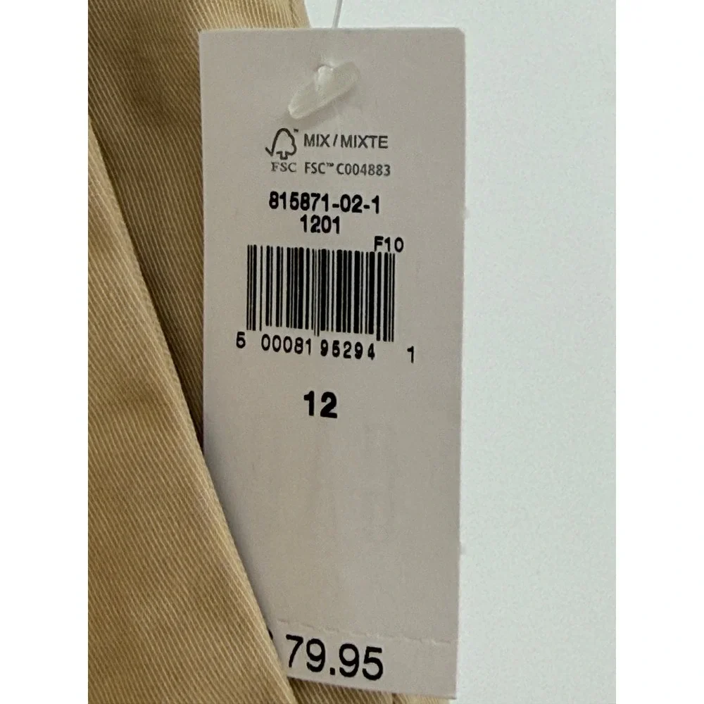 Gap New Pleated Wide Leg Khaki Pants Womens 12 Tan High Rise Academia Preppy - Picture 3 of 11
